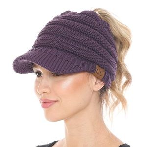C.C Women’s Ribbed Knit Hat with Brim.